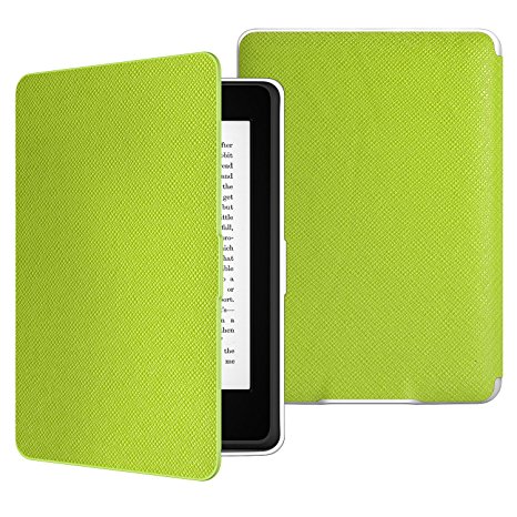 MoKo Kindle Paperwhite Case, Premium Thinnest and Lightest PU Leather Cover with Auto Wake / Sleep for Amazon All-New Kindle Paperwhite (Fits All 2012, 2013, 2015 and 2016 Versions), Green