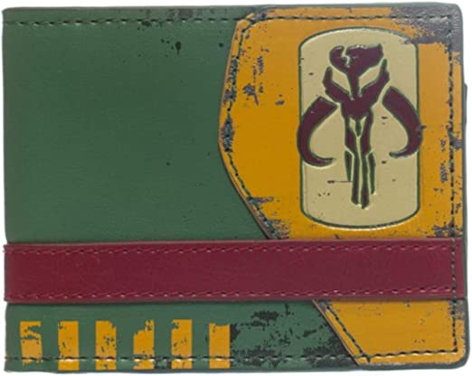 Star Wars - Mandalorian Green Faux Leather Bi-Fold Wallet 3 x 2in