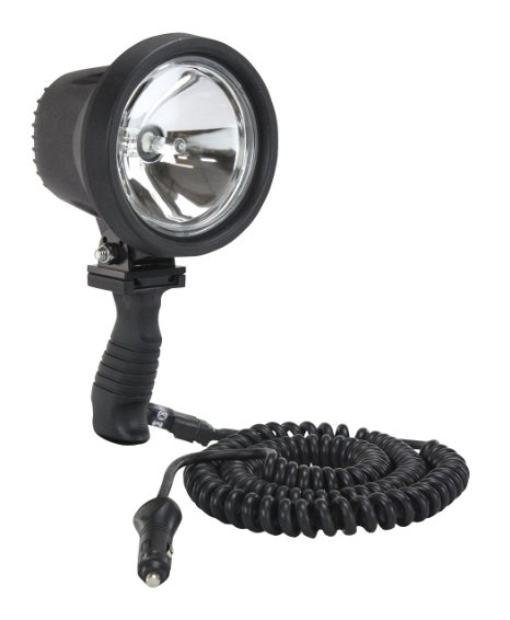 6 Million Candlepower Spotlight with Handle, 12 foot Coil Cord and Cigarette Plug - 12 / 24 Volts DC(-12 volts-Spot-16' Flying Leads)