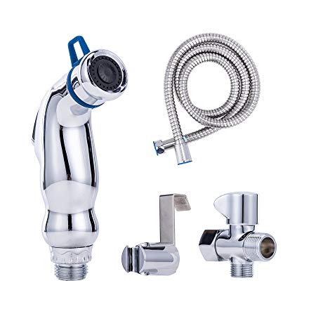 CO-Z Bidet Toilet Sprayer Chrome Plated, Cloth Diaper Sprayer Set, Handheld Spray Washer for Toilet Seat, Spray Washer for Baby Bottom