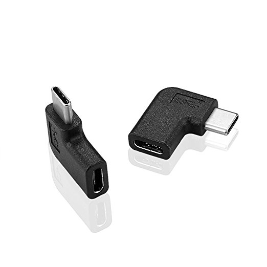 SIENOC 2x USB3.1 Type c Male to Female Charge Adapter right & left angled 90 degree