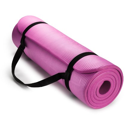 HemingWeigh 1/2-Inch Extra Thick High Density Exercise Yoga Mat with Carrying Strap