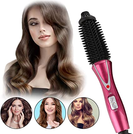 Curling Iron Brush, Hair Curler Hot Brush Professional Anti-Scald Instant Heat Up Curling Wands Suitable Heated Styler Brush for Long/Short Hair (UK Plug（110-240V）)