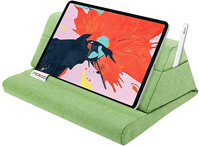 MoKo Tablet Pillow Stand, Soft Bed Pillow Holder, Fits up to 11" Pad, Fit with iPad 10.2" 2019, New iPad Air 3 2, iPad Pro 11 2020/10.5/9.7, Mini 5 4 3, Samsung Galaxy Tab, Mint Green