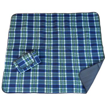 Picnic Blanket with Waterproof Padded Backing, Great for Outdoor, Beach, Camping and Travel, Fleece Surface, Classic Plaid Pattern, Foldable Into a Tote, Floor and Bed Protector for Baby