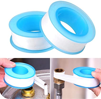 Teflon Tape, Thread Seal Tapes，PTFE Thread Seal Tape for Plumbers Sealant Tape for Leak Water Pipe Thread 1/2 inch x 390 inch (2 Pack/White)
