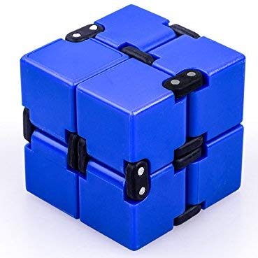 EDC Fidgeter Blue Infinity Cube Plastic Fidget Toy. Fidget Cube Stress Toy. Prime Quality Cool Gadgets. Aids Focus. Quiet Office Desk Toy and Stress Relief Pocket Cube.