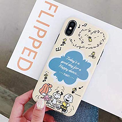Soft TPU Peanuts Snoopy and Friends Case for iPhone XR 6.1 Inch Slim Sleek Fit Light Shockproof Shock Proof Protective Japanese Cartoon Manga Cute Lovely Gift Kids Teens Girls Boys Son