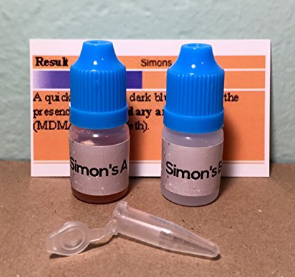 Simons reagent A and B. Testing kit with Reaction Vial and ID card
