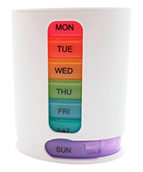 Pill Box Organizer. 7 Day & upto 4 Times a Day for your Medication Intake. Handy Small Case for each Day of the Week.