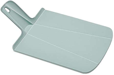 Joseph Joseph Chop2Pot Foldable Plastic Cutting Board 15 x 8.75 Non-Slip Feet 4-inch Handle Dishwasher Safe, Small, Dove Gray