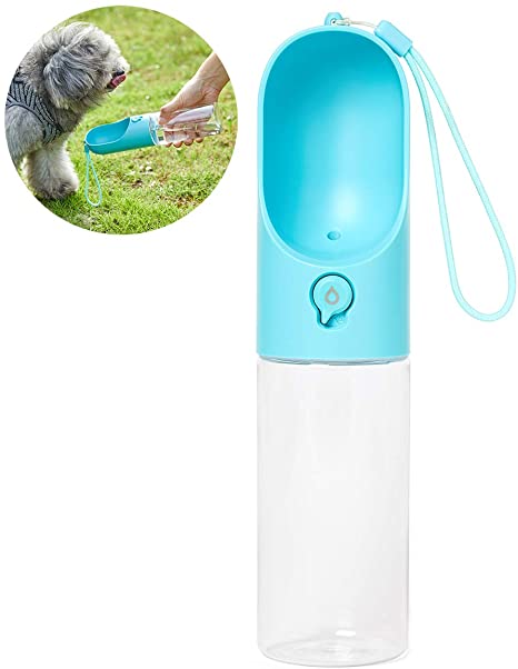PETKIT Dog Water Bottle, 400ml/14oz Portable Dog Water Dispenser with Drinking Bowl, Leakproof and Lightweight Pet Water Bottle for Walking, Hiking, Travel, BPA Free …