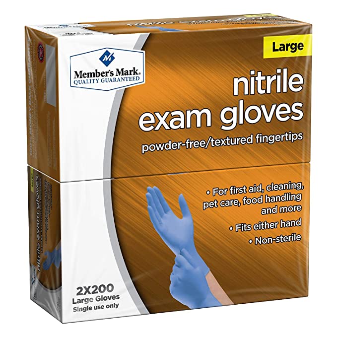 Member's Mark Nitrile Exam Large Gloves 2 X 200