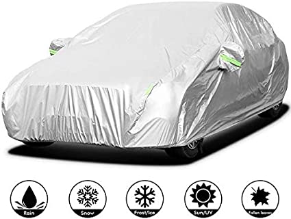 Sailnovo Housse de Protection Voiture Bâche Voiture Etanche Couverture Voiture avec Bandes Réfléchissants (480 x 180 x 150cm)