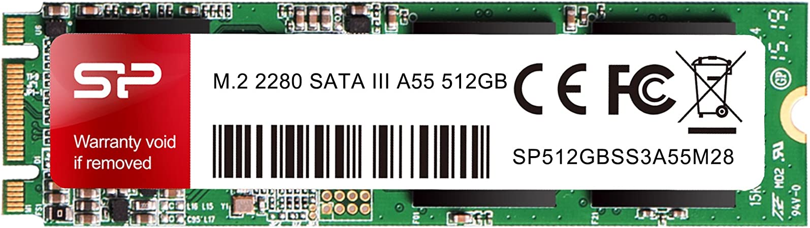 Silicon Power A55 512GB M.2 2280 SATA III SSD, Up to 560MB/s, 3D NAND with SLC Cache, Internal Solid State Drive for Desktop Laptop Computer