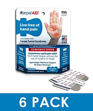 CarpalAID Hand Pain Disposable Patch (6 Count, Large Hand)