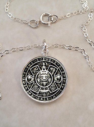 Aztec Calendar .925 Sterling Silver Necklace