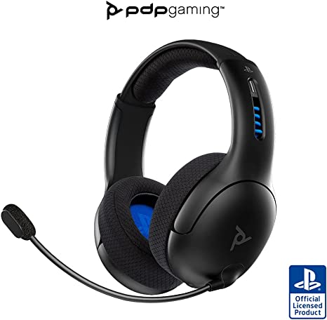 PDP Gaming LVL50 Wireless Headset with Mic for or PlayStation, PS4, PS5 - PC, Laptop Compatible - Noise Cancelling Microphone, Bass Boost, Lightweight, Soft Comfort Over Ear Headphones - Black