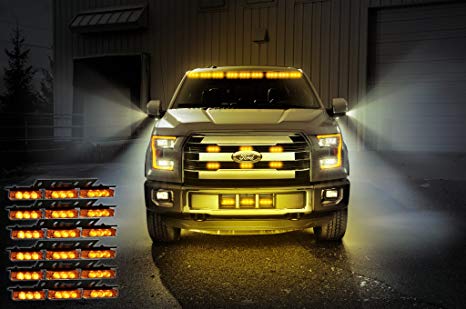 Zone Tech Amber 54x LED Emergency Service Vehicle Deck Grill Warning Light - 1 set