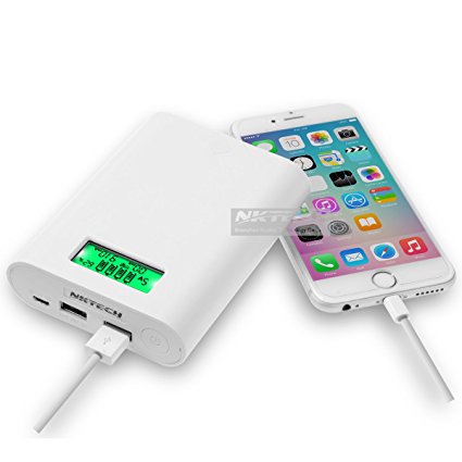 NKTECH Portable E3s 4-Slot LCD External Power Bank 18650 Battery USB Charger Box For HUAWEI iPhone Samsung SONY HTC Android Cell Phone E3 Upgrade