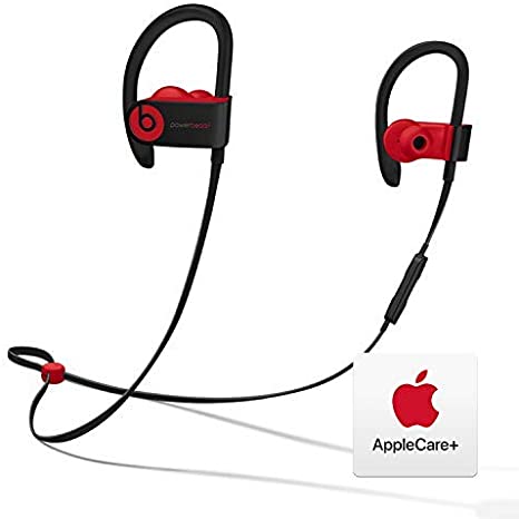 Powerbeats³ Wireless Headphones - Apple W1 Chip - Defiant Black-Red with AppleCare  Bundle