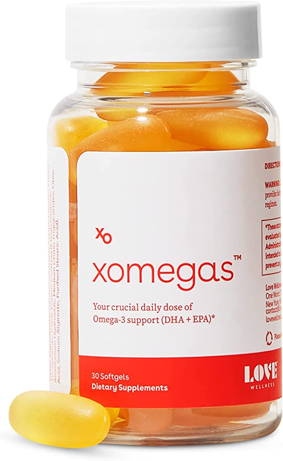 Love Wellness Omega 3 Supplement, 30 Softgels - Omega 3 Fish Oil for Women Support Immunity, Heart, Joint, Eye & Brain Health - Fatty Acids with EPA & DHA for Cognitive Function, & Balances Mood