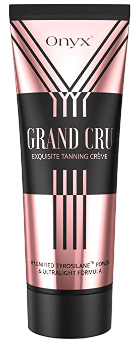 Onyx Grand Cru Advanced Sunbed Dark Tanning Intensifier Magnified Tan Accelerating Power Lightweight Non-Sticky Formula Panthenol Aloe Avocado Almond Oil