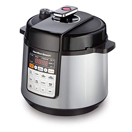 Hamilton Beach 34500 Multi-function Electric Pressure Cooker with Brown/Sauté, Steam and Rice Smart Cooking Presets, 6 quart, Stainless