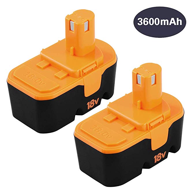 3.6Ah 2 Pack Ni-Mh Replace for Ryobi 18V Battery One Plus ONE  P100 P101 P103 P104 P105 P110 ABP1801 ABP1803 BPP1820 130224007 Cordless Power Tools