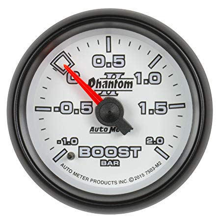 Auto Meter AutoMeter 7503-M2 Gauge, Vac/Boost, 2 1/16", -1- 2 Bar, Mechanical, Phantom Ii