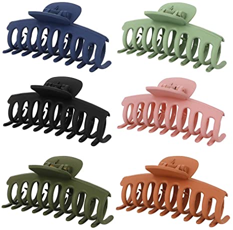 FANTESI 6 Pcs Big Claw Clips, 3.6 Inch Non slip Hair Clip Jaw Clips for Women and Girls