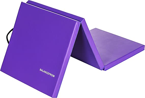 BalanceFrom 2" Thick Tri-Fold Folding Exercise Mat with Carrying Handles for MMA, Gymnastics and Home Gym Protective Flooring