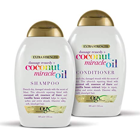 OGX Coconut Miracle Oil Set, Shampoo & Conditioner, 13 Ounces