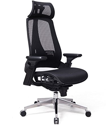 VIVA OFFICE Fashionable Eiffel Tower Style Multifunction Office Managerial Chair with Adjustable Armrests,Headrest,Back and Seat