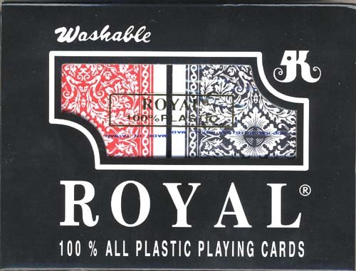 ROYAL 100% PLASTIC POKER SIZE CARDS 2 DECK SET