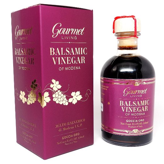 Gourmet Living Balsamic Vinegar of Modena - 250 ml Barrel-aged Certified IGP and Estate Bottled in Italy
