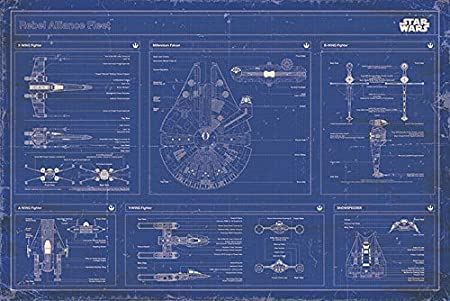 Star Wars - Rebel Alliance Fleet Blueprint Collections Poster Print, 61x92cm