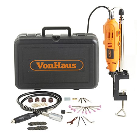 VonHaus 135W Rotary Multi Tool with Stand, Flexi-shaft and 40pc Accessory Kit- DREMEL Compatible