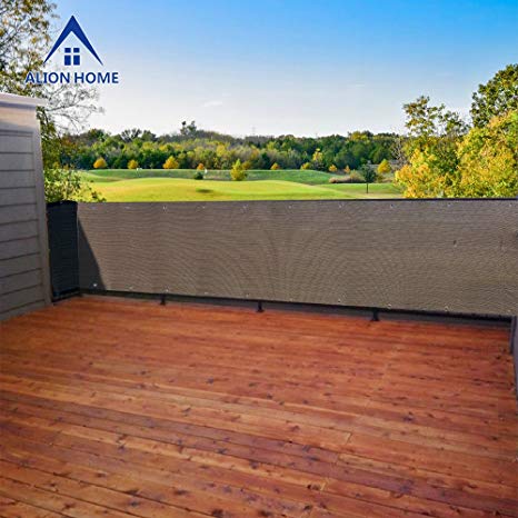 Alion Home Elegant Privacy Screen Fence Mesh Windscreen for Backyard Deck Patio Balcony Pool Porch Railing 3 FT Height-Brown/Mocha (3' X 8')