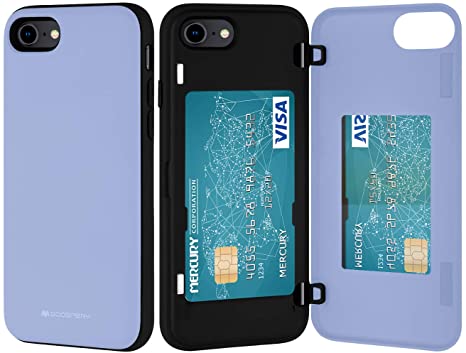 GOOSPERY Apple iPhone SE 2020 Case, iPhone 8 Case, iPhone 7 Case, Wallet Case with Card Holder, Protective Dual Layer Bumper Phone Case (Lilac Purple) IP8-MDB-PPL
