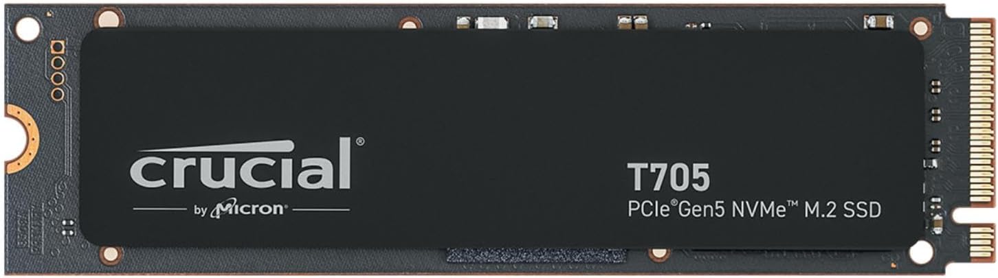 Crucial New 2024 T705 4TB PCIe Gen5 NVMe M.2 SSD - Up to 14,100 MB/s - Game Ready - Internal Solid State Drive (PC) -  1mo Adobe CC - CT4000T705SSD3