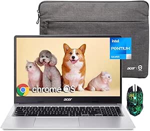 acer Chromebook 315 Laptop for Business, 15.6" HD Display, Intel Pentium N6000(Up to 3.3GHz), 4GB RAM 128GB eMMC, Intel UHD Graphics, Long Battery Life, HD Webcam, WiFi 6, Bluetooth, Chrome OS