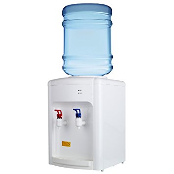 KUPPET Electric Hot Cold Countertop Water Cooler Dispenser Home Office Use 3-5 Gallon, White (16.14inch)