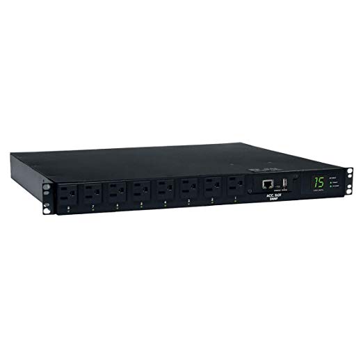 Tripp Lite 1.4kW Single-Phase ATS / Switched PDU with LX Platform Interface, 120V outlets (8 5-15R), 2 5-15P 120V 12ft Inputs, 1U Rack-Mount, TAA (PDUMH15ATNET )