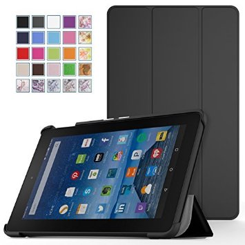MoKo Fire 7 2015 Case - Ultra Lightweight Slim-shell Stand Cover for Amazon Fire Tablet 7 inch Display - 5th Generation 2015 Release Only BLACK