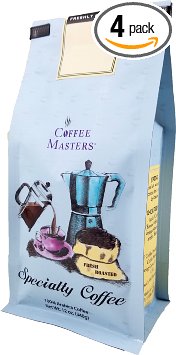 Coffee Masters Flavored Coffee, Almond Amaretto, Ground, 12-Ounce Bags (Pack of 4)