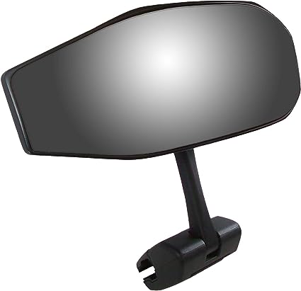 CIPA 01609 Black Vision 180 Degree Marine Mirror with Deluxe Cast Aluminum Cup Mounting Bracket