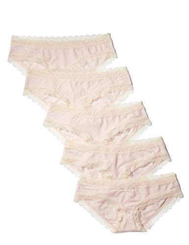 Iris & Lilly Women's Cotton Hipster with Lace, Pack of 5