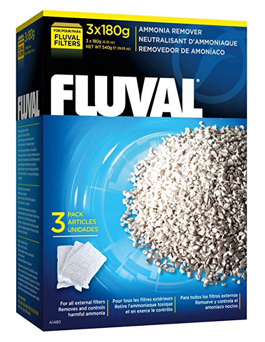 Fluval Ammonia Remover, 180-gram Nylon Bags - 3-Pack