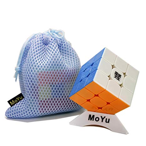 MoYu FunnyGoo WeiLong GTS 2M Magic Speed Cube Weilong GTS2M 3x3 with one cube bag and one cube stand (Stickerless)